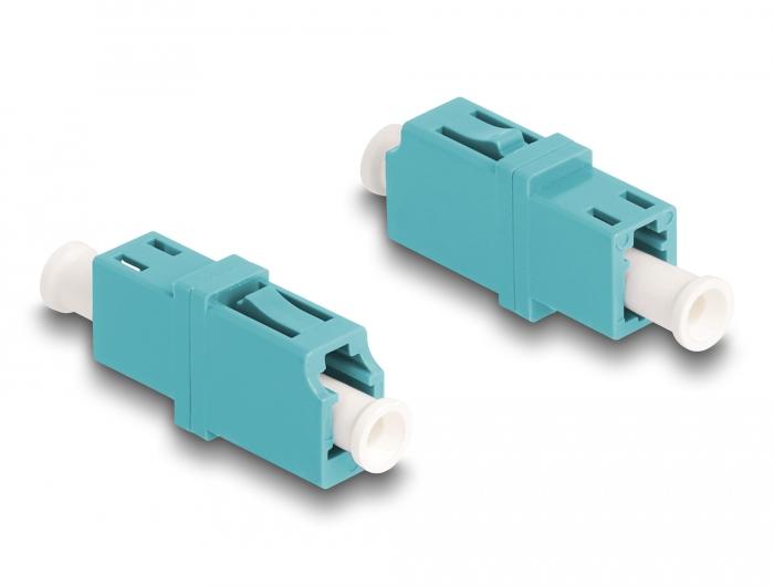 Delock LWL Koppeling LC Simplex Socket naar LC Simplex Socket OM3 aqua