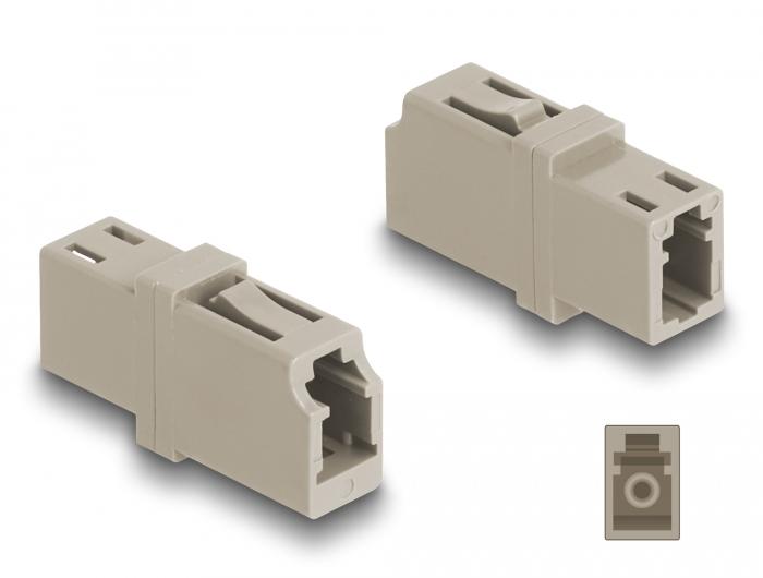Delock Couplage fibre optique LC Simplex boitier de connecteur à boitier de connecteur LC Simplex OM1/OM2 beige