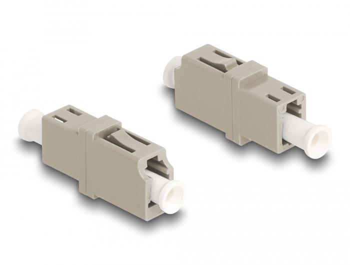 Delock Glasvezelkoppeling LC Simplex stekkerdoos naar LC Simplex stekkerdoos OM1/OM2 beige