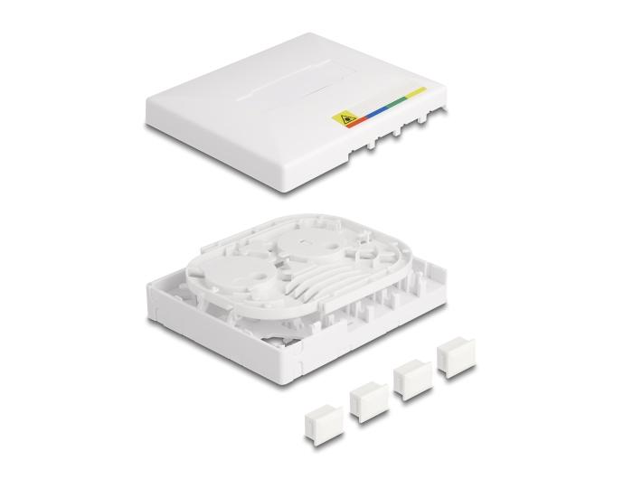 Delock LWL aansluitdoos FTTH voor wandmontage voor 4 x SC Simplex of LC