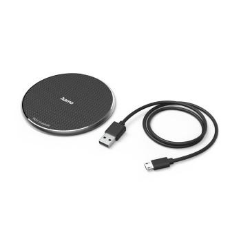 Draadloze Oplader QI-FC10, 10 W, draadloos smartphone-oplaadpad, zwart - Hama