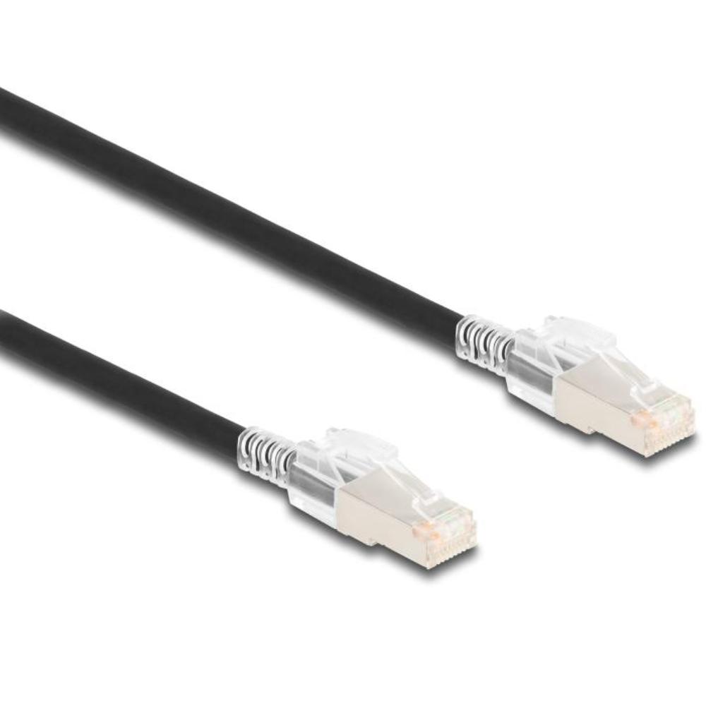 Delock RJ45 Câble réseau Cat.6A S/FTP avec Secure Clips Set 0,5 m noir
