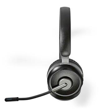 Casque PC Circum-auriculaire Stéréo Bluetooth Microphone pliable Noir - Nedis