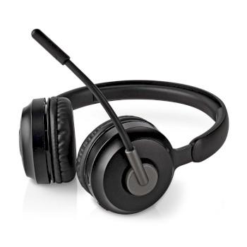 Casque PC Circum-auriculaire Stéréo Bluetooth Microphone pliable Noir - Nedis