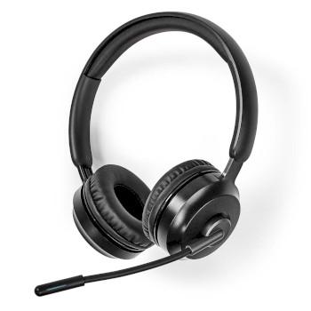 Casque PC Circum-auriculaire Stéréo Bluetooth Microphone pliable Noir - Nedis