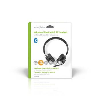 Casque PC Circum-auriculaire Stéréo Bluetooth Microphone pliable Noir - Nedis