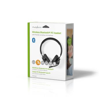 Casque PC Circum-auriculaire Stéréo Bluetooth Microphone pliable Noir - Nedis
