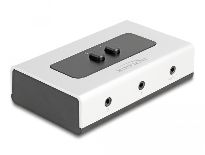 Delock 2-op-1 schakelaar Jack 3,5 mm 4-pins handmatig bidirectioneel