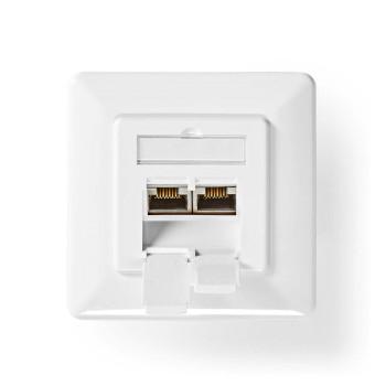 Netwerk Wanddoos Inbouw 2 poort(en) CAT7 Recht Female Goud - Nedis