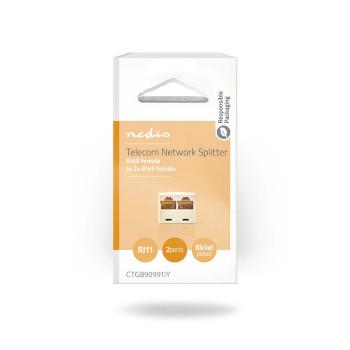 Répartiteur réseau Telecom RJ45 Femelle 2x RJ45 Femelle Nickelé - Nedis