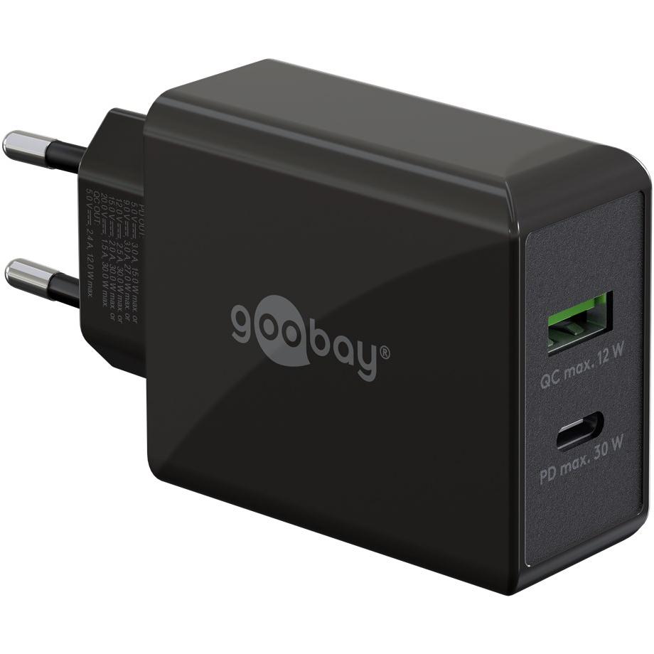 USB lOplader adapter - USB C + USB A