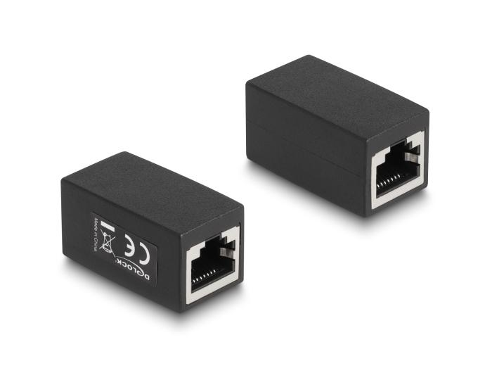 Delock Adaptateur RJ45 femelle sur RJ45 femelle Cat.6 noir