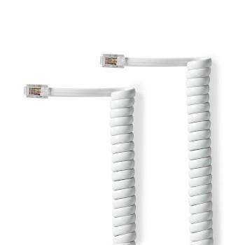 Câble de télécommunication Connecteur RJ10 Connecteur RJ10 2,00 m Conception du câble : Courbé - Nedis