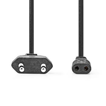 Stroomkabel Euro Male IEC-320-C1 Recht Recht Vernikkeld 2.00 m - Nedis