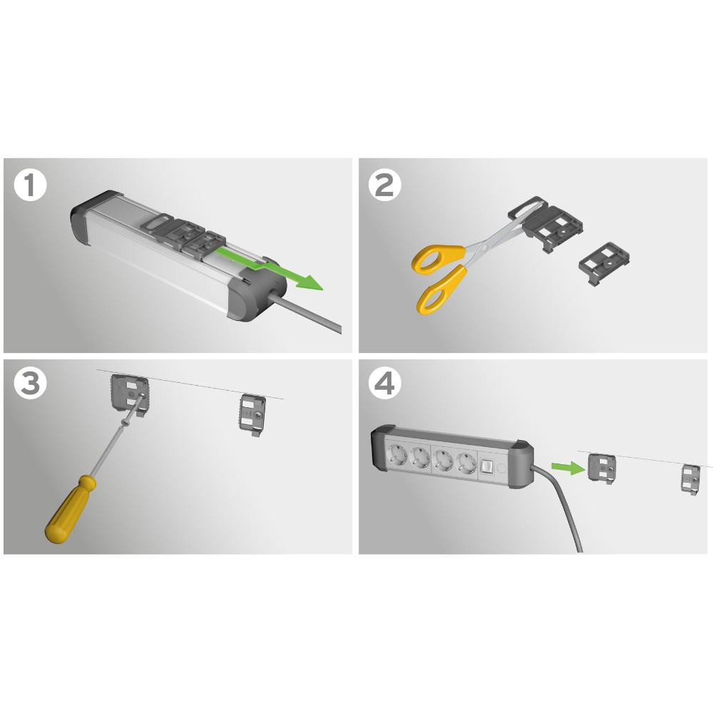 Prise multiplexe Premium-Alu-Line 6 voies - Brennenstuhl