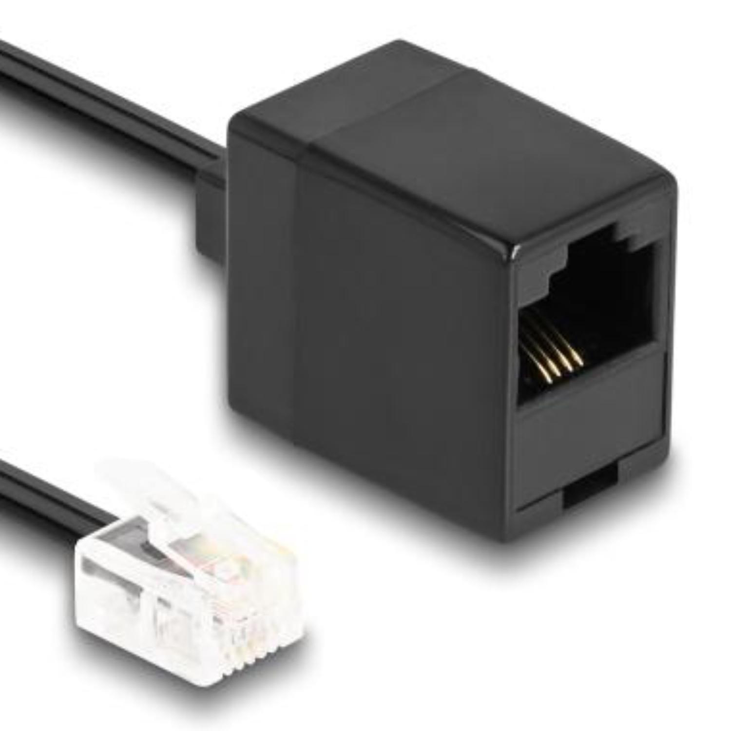Delock RJ11 naar RJ45 telefoonkabel zwart 10 m