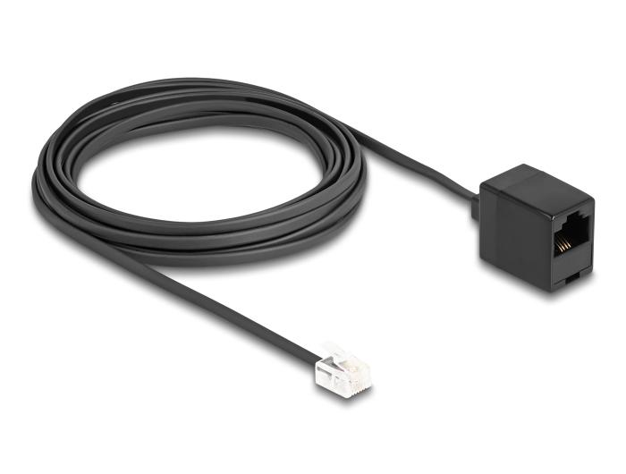 Delock Câble téléphonique RJ11 mâle vers RJ45 femelle noir 5 m