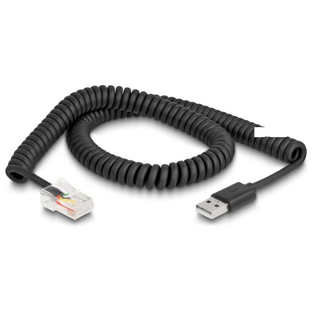 Delock RJ50 vers USB 2.0 Type-A câble spiralé 2 m