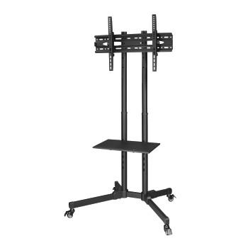 Support TV sur roulettes, jusqu'à 75 pouces, hauteur réglable, noir - Hama