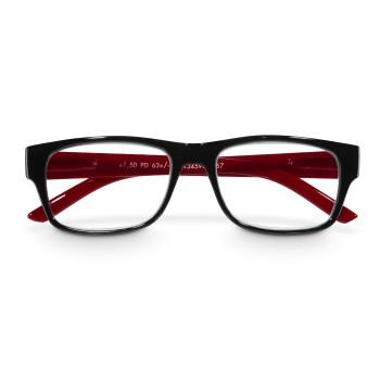 Leesbril, gerecycled kunststof, zwart/rood, +3,0 dpt - Hama