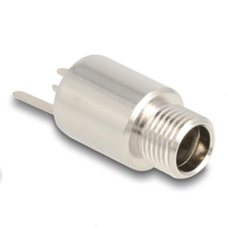 Delock Connecteur DC 5,5 x 2,1 mm Embase pour installation, version à souder - ronde