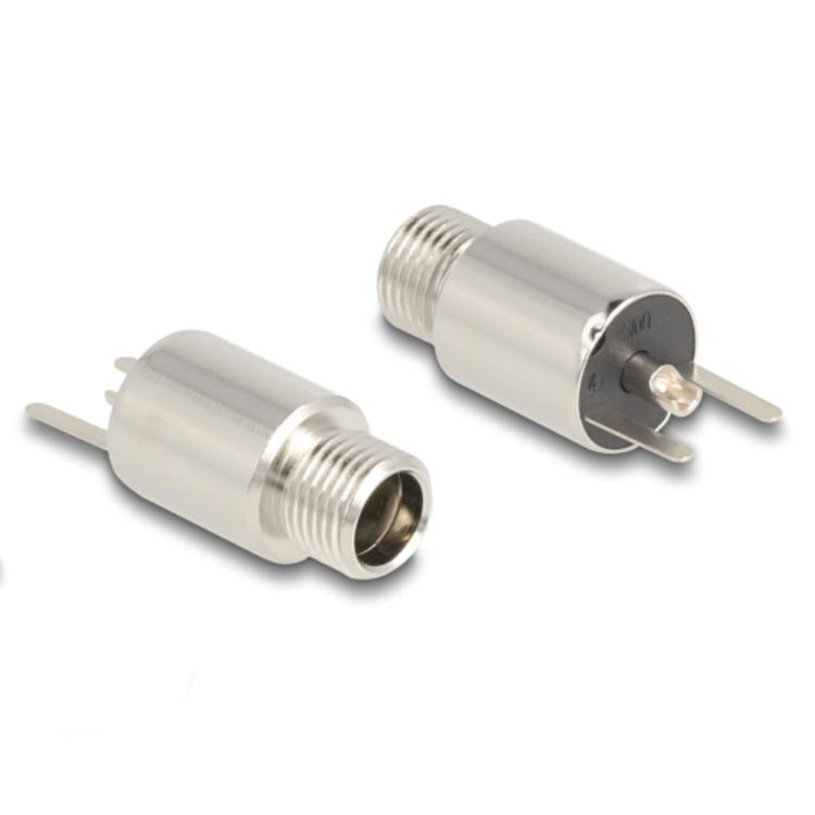 Delock Connecteur DC 5,5 x 2,1 mm Embase pour installation, version à souder - ronde