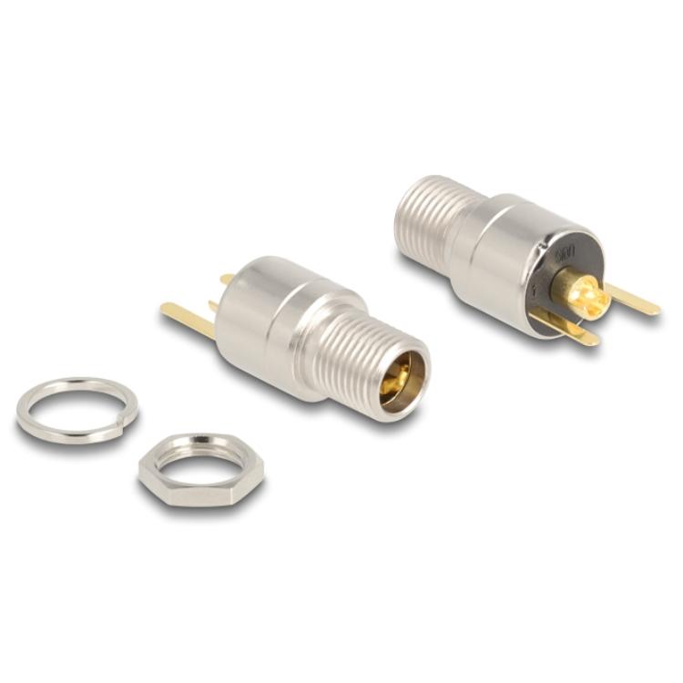 Delock Stekker DC 5,5 x 2,5 mm Bus voor installatie, soldeeruitvoering - rond