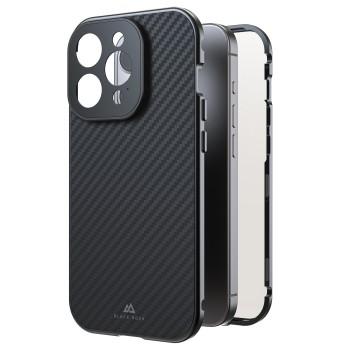 360 Glas Cover voor Apple iPhone 15 Pro, Echtcarbon, - Black Rock