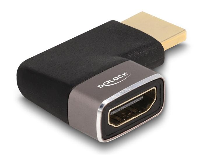 Delock HDMI-adapter Stekker op Aansluiting 90 linkshoekig 8K 60 Hz grijs M