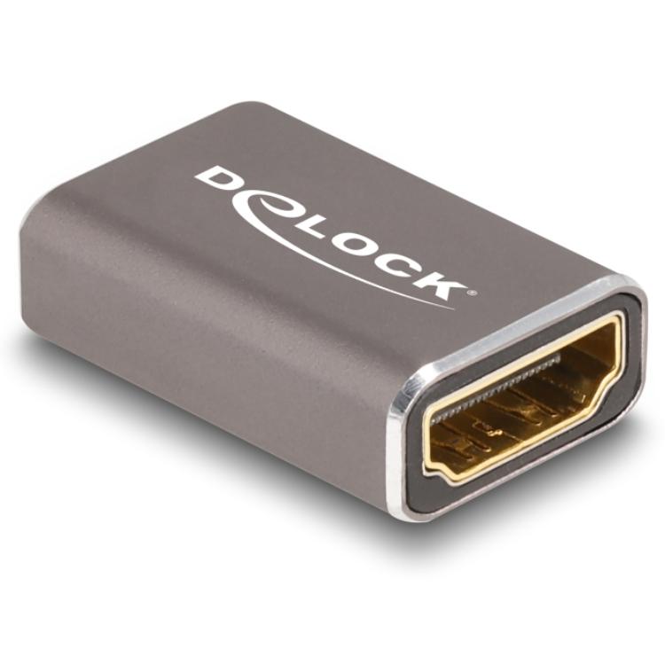 Delock Adaptateur HDMI femelle vers femelle 8K 60 Hz métal gris