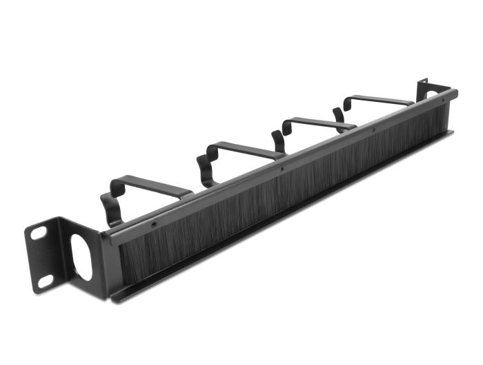 Delock 19″ Kabelbeheerborstelstrip met 4 houders en zijdelingse kabeldoorvoer K