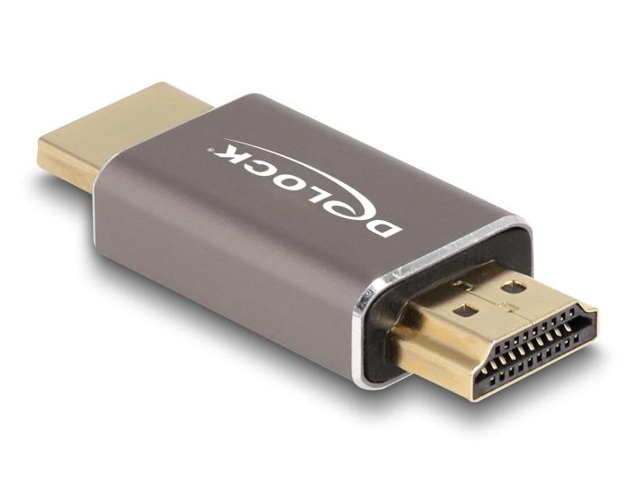 Delock HDMI Adaptateur Mâle-Mâle 8K 60 Hz Gris Métal