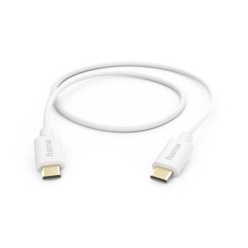 Câble de charge, USB-C - USB-C, 1 m, blanc - Hama
