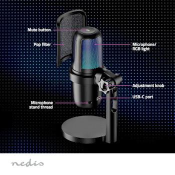 Gaming Microfoon Gebruikt voor: Desktop / Notebook USB Type-A - Nedis