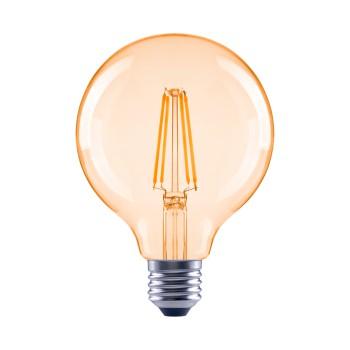 LED-gloeidraad, E27, 680lm vervangt 52W, gloeilamp G95, amber, warm wit - Xavax