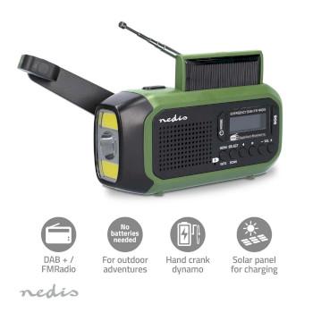 Radio d'urgence Modèle portable DAB+ / FM Alimenté par batterie / Manivelle / - Nedis