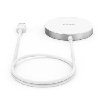 Draadloze Lader MagCharge FC15, 15 W, draadloos voor Apple iPhone, wit - Hama