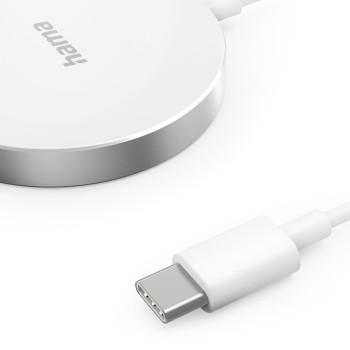 Draadloze Lader MagCharge FC15, 15 W, draadloos voor Apple iPhone, wit - Hama
