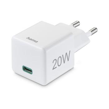 Chargeur rapide USB-C, PD/Qualcomm®, Mini-chargeur, 20 W, blanc - Hama