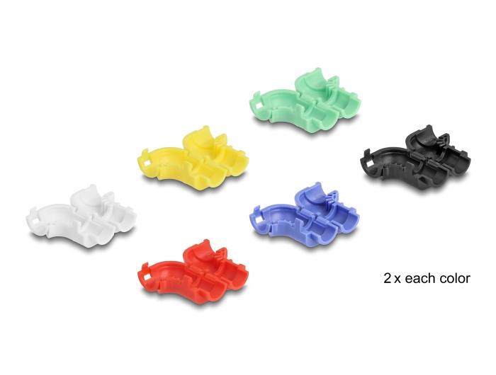 Colliers de câble Delock pour courbure, 12 pièces, couleurs variées