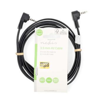 Audio-Videokabel 3,5 mm Male 3,5 mm Male Vernikkeld 2.00 m Rond - Nedis
