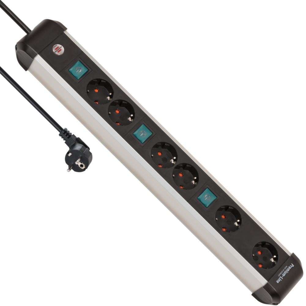 Prise multiplexe Premium-Alu-Line 6 voies - Brennenstuhl