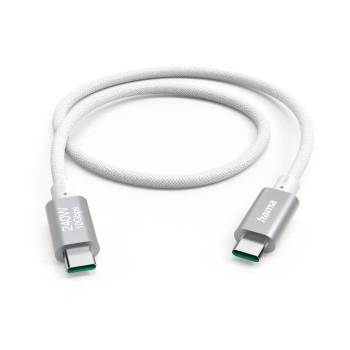 Câble de charge USB-C - USB-C, 240W, Full-Featured, USB 3.2 Gen2, 10Gbit/s, 1, - Hama