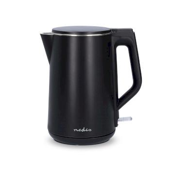 Bouilloire 1,5 l Plastique Noir Rotation à 360 degrés Caché - Nedis