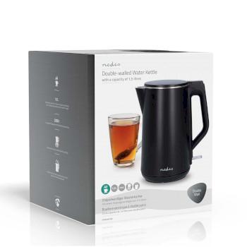 Bouilloire 1,5 l Plastique Noir Rotation à 360 degrés Caché - Nedis