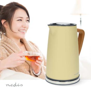 Waterkoker 1.7 l Soft-Touch Geel 360 graden draaibaar Verborgen - Nedis