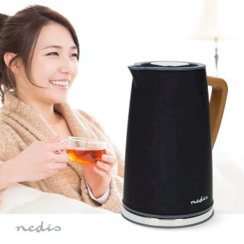 Waterkoker 1.7 l Soft-Touch Zwart 360 graden draaibaar Verborgen - Nedis