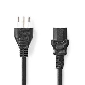 Câble d'alimentation Italie Mâle IEC-320-C13 Droit Droit Nickelé - Nedis