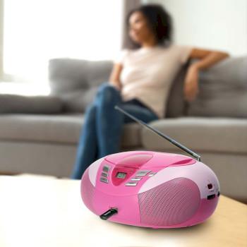 SCD-37 USB Pink Portable FM Radio CD and USB player Pink - Lenco