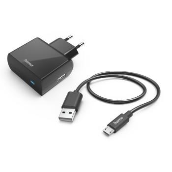 Chargeur avec câble de chargement Micro-USB, 12 W, 1,0 m, noir - Hama